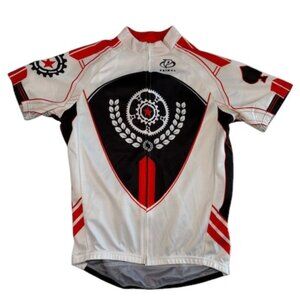 PRIMAL Short Sleeve Full Zip Cycling Jersey Shirt White Large